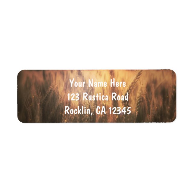 Field of Wheat Rustic Country Wedding Invitation Label (Front)