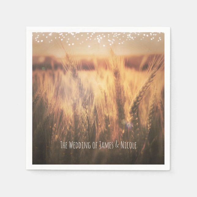 Field of Wheat Rustic Country Wedding Napkins (Front)