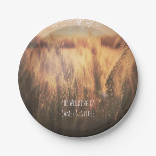 Field of Wheat Rustic Country Wedding Paper Plates