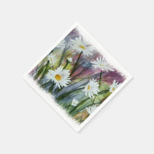 FIELD OF WHITE DAISY FLOWERS PAPER NAPKINS