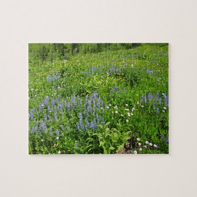 Field of Wildflowers at Mount Rainier Jigsaw Puzzle (Horizontal)