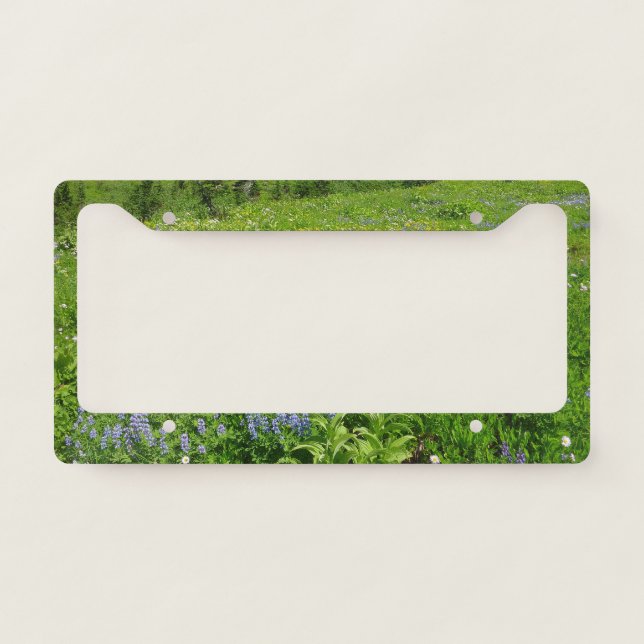 Field of Wildflowers at Mount Rainier License Plate Frame (Front)