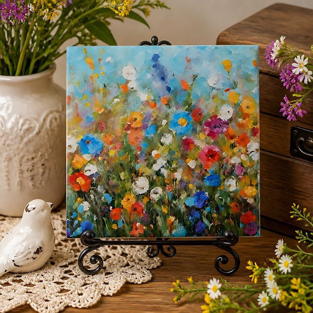 Field of Wildflowers Ceramic Tile (Creator Uploaded)