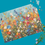 Field of Wildflowers Jigsaw Puzzle<br><div class="desc">This pretty puzzle features an abstract image of a field of colorful wildflowers. It features shades of yellow, orange, red, blue, green and white. This pretty puzzle is not only beautiful, but it makes the perfect floral gift for grandmothers, mothers, sisters or anyone who loves flowers. This puzzle is available...</div>