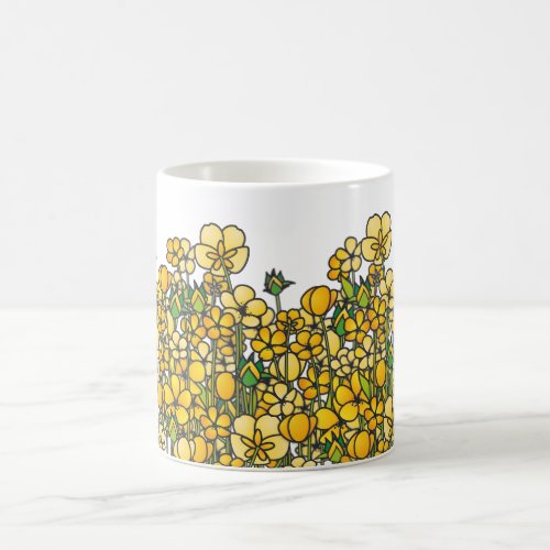 Field of yellow Buttercup flowers Coffee Mug