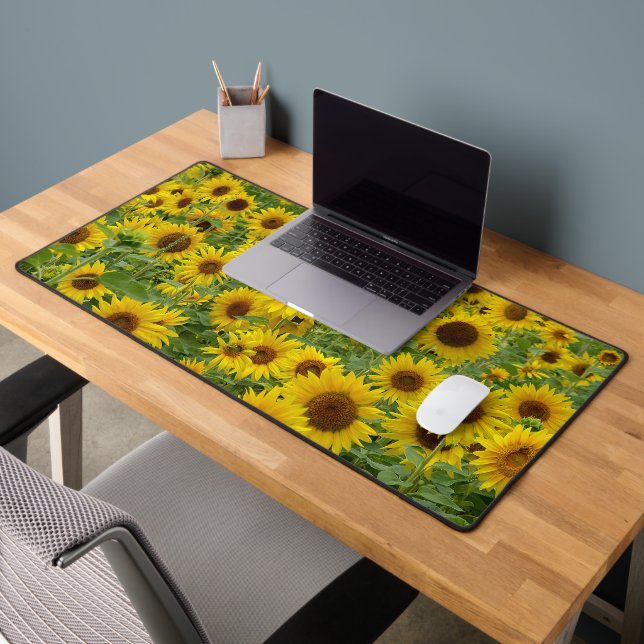 Field of Yellow Sunflowers Desk Mat (Office 2)