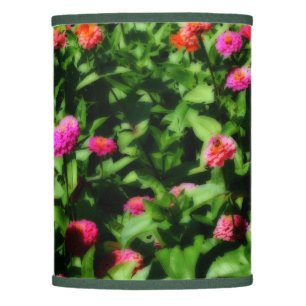 Field Of Zinnias Flower Orton Effect Lamp Shade