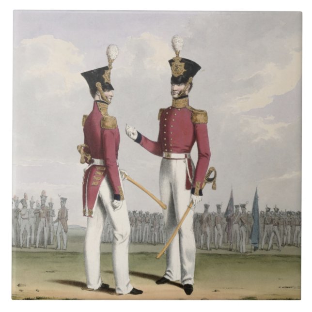 Field Officers of the Royal Marines, plate 2 from Ceramic Tile (Front)