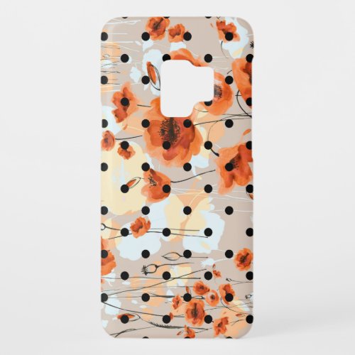 Field poppies abstract floral pattern Case_Mate samsung galaxy s9 case