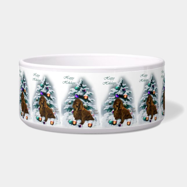 Field Spaniel Christmas  Bowl (Front)