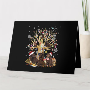 Field Spaniel Christmas Tree Lights Xmas Pajama Do Card