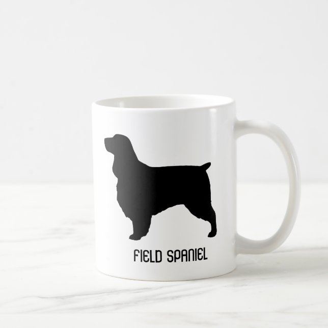 Field Spaniel Dog Breed Silhouettes Custom Coffee Mug (Right)