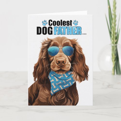 Field Spaniel Dog Coolest Dad Fathers Day Holiday Card