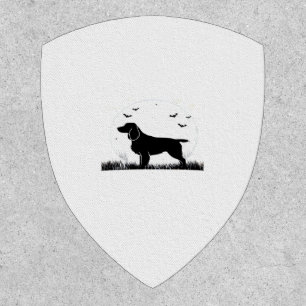Field Spaniel Dog � Halloween Moon Silhouette Clas Patch