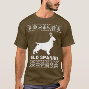 Field Spaniel Dog Lover Xmas Reindeer Ugly Christm T-Shirt
