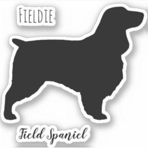 Field Spaniel Dog Silhouette Fieldie Vinyl Sticker