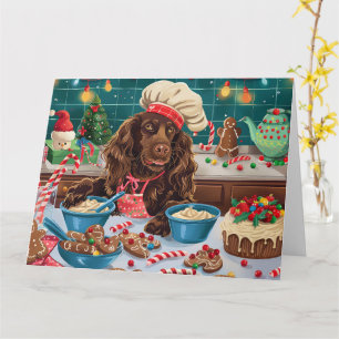 Field Spaniel Holiday Baking: Festive Christmas Card
