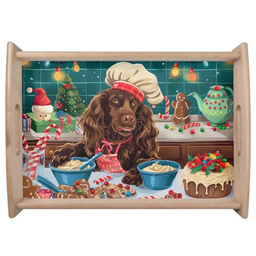 Field Spaniel Holiday Baking Festive Christmas Serving Tray