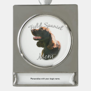 Field Spaniel Mom 2 Silver Plated Banner Ornament