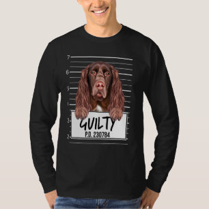 Field Spaniel Mugshot Guilty Dog T-Shirt