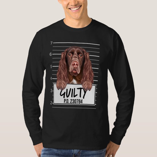 Field Spaniel Mugshot Guilty Dog T-Shirt (Front)