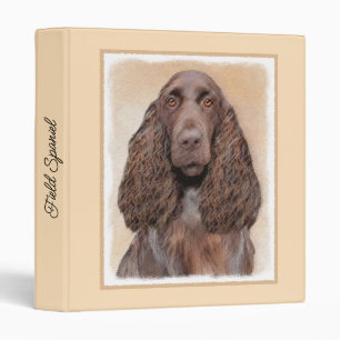 Field Spaniel Painting - Cute Original Dog Art 3 Ring Binder