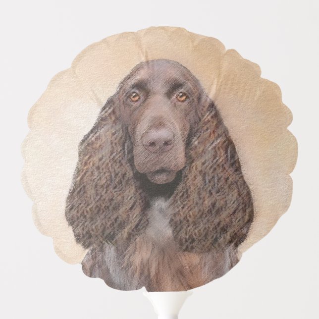 Field Spaniel Painting - Cute Original Dog Art Balloon (Front)