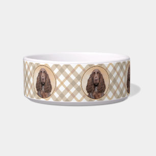 Field Spaniel Painting - Cute Original Dog Art Bowl