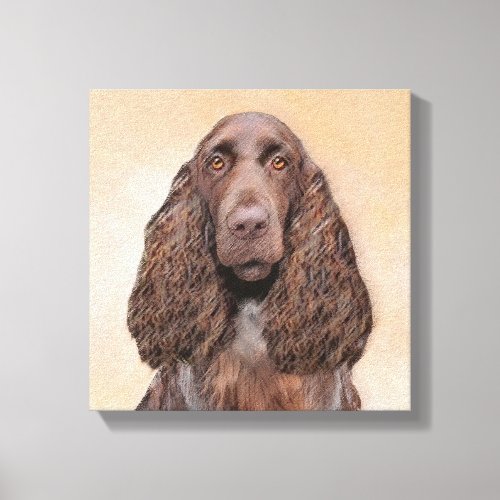 Field Spaniel Painting _ Cute Original Dog Art Canvas Print