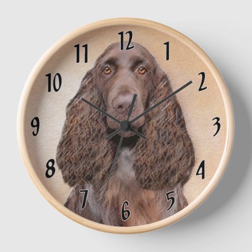 Field Spaniel Painting _ Cute Original Dog Art Clock