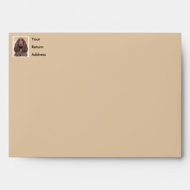 Field Spaniel Painting - Cute Original Dog Art Envelope (Front)