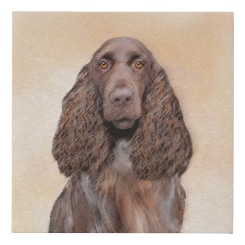 Field Spaniel Painting _ Cute Original Dog Art Faux Canvas Print