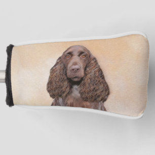 Field Spaniel Painting - Cute Original Dog Art Golf Head Cover