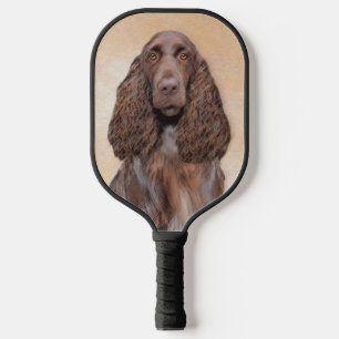 Field Spaniel Painting - Cute Original Dog Art Pickleball Paddle