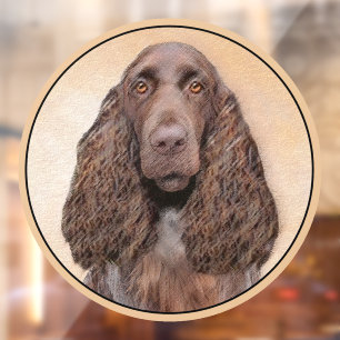 Field Spaniel Painting - Cute Original Dog Art Window Cling
