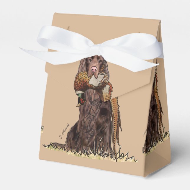 Field Spaniel Pheasant Favor Boxes (Front Side)