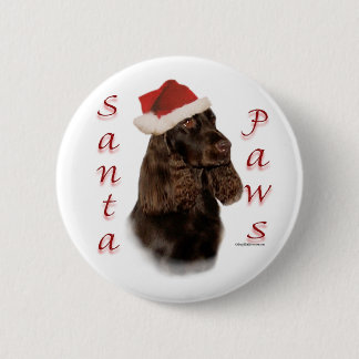 Field Spaniel Santa Paws Button