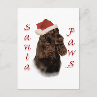 Field Spaniel Santa Paws Holiday Postcard
