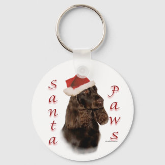 Field Spaniel Santa Paws Keychain