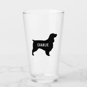 Field Spaniel Silhouette Personalized Dog Breed Glass