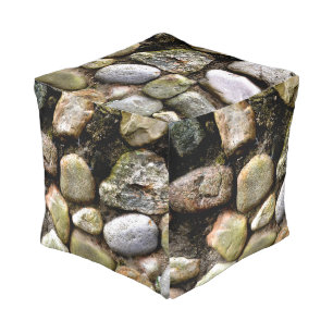 Field Stone, rocks, distressed stone, rustic stone Pouf