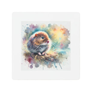 Field Vole 080824AREF107 - Watercolor Metal Print