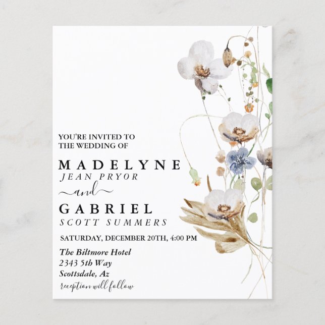 Field Wild Flower Watercolor  (Front)