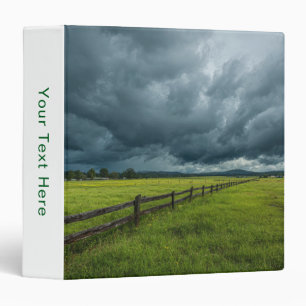 Field with a Wooden Fence 3 Ring Binder