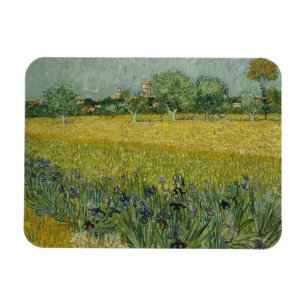Field with flowers near Arles Premium Magnet