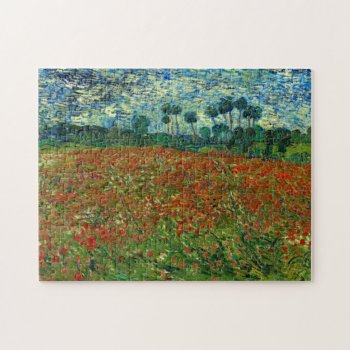 Field With Poppies By Van Gogh Fine Art Jigsaw Puzzle by GalleryGreats at Zazzle