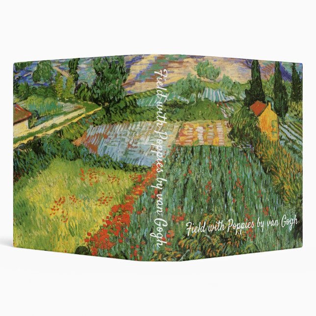 Field with Poppies by Vincent van Gogh 3 Ring Binder (Background)