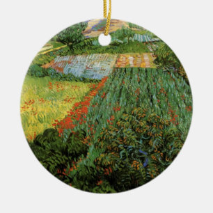 Field with Poppies by Vincent van Gogh Ceramic Ornament