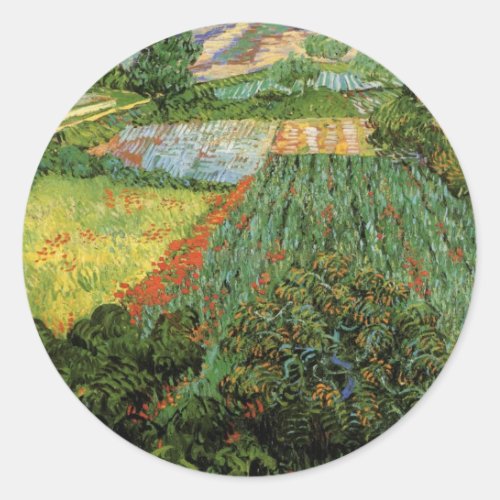 Field with Poppies by Vincent van Gogh Classic Round Sticker
