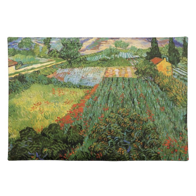 Field with Poppies by Vincent van Gogh Cloth Placemat (Front)